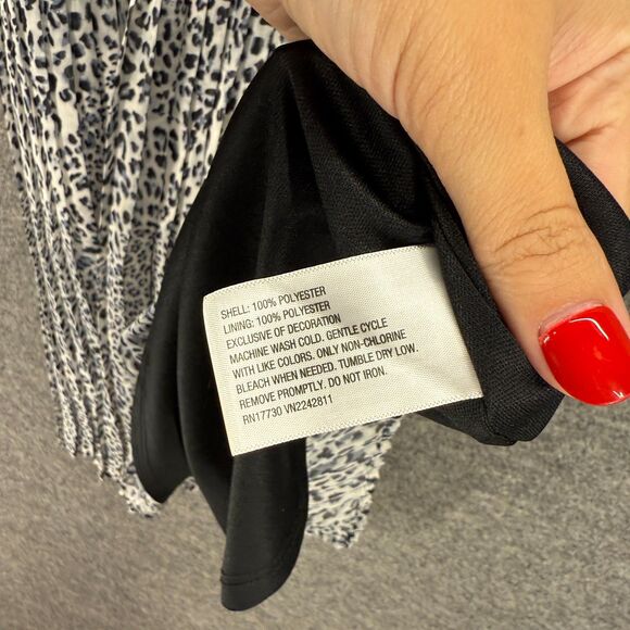 Unbranded Dress Women M Medium Black Animal Print Sheath Midi Elastic Waist - Picture 5 of 6